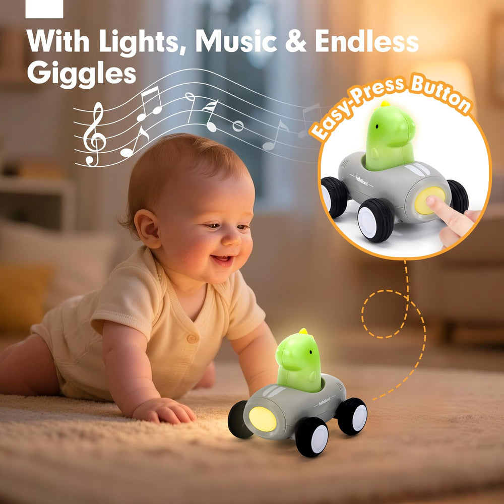 hahaland push car glowing lights and gentle tunes activate with a press