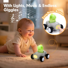 hahaland push car glowing lights and gentle tunes activate with a press