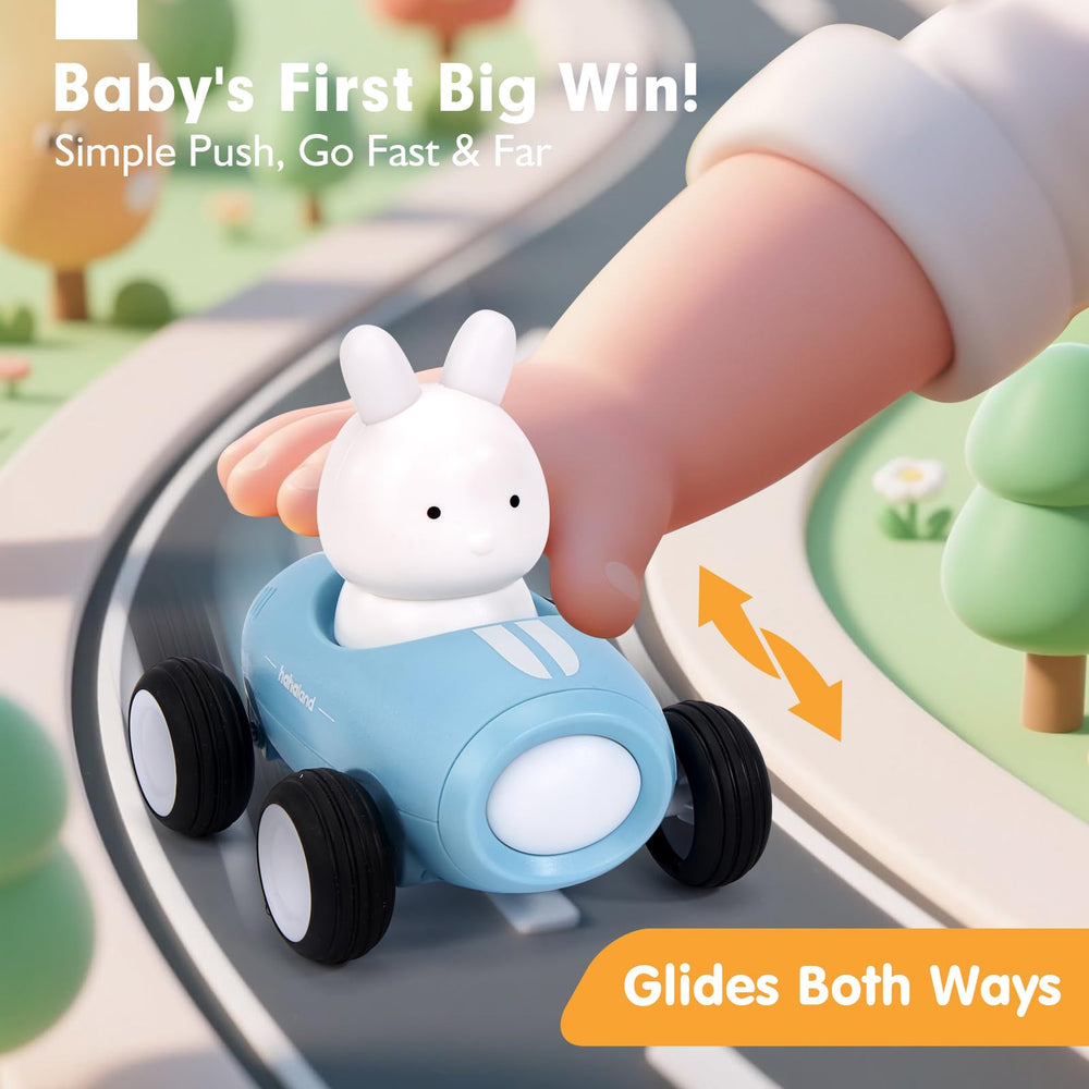 Hahaland push go car with dinosaur boosts color learning through play