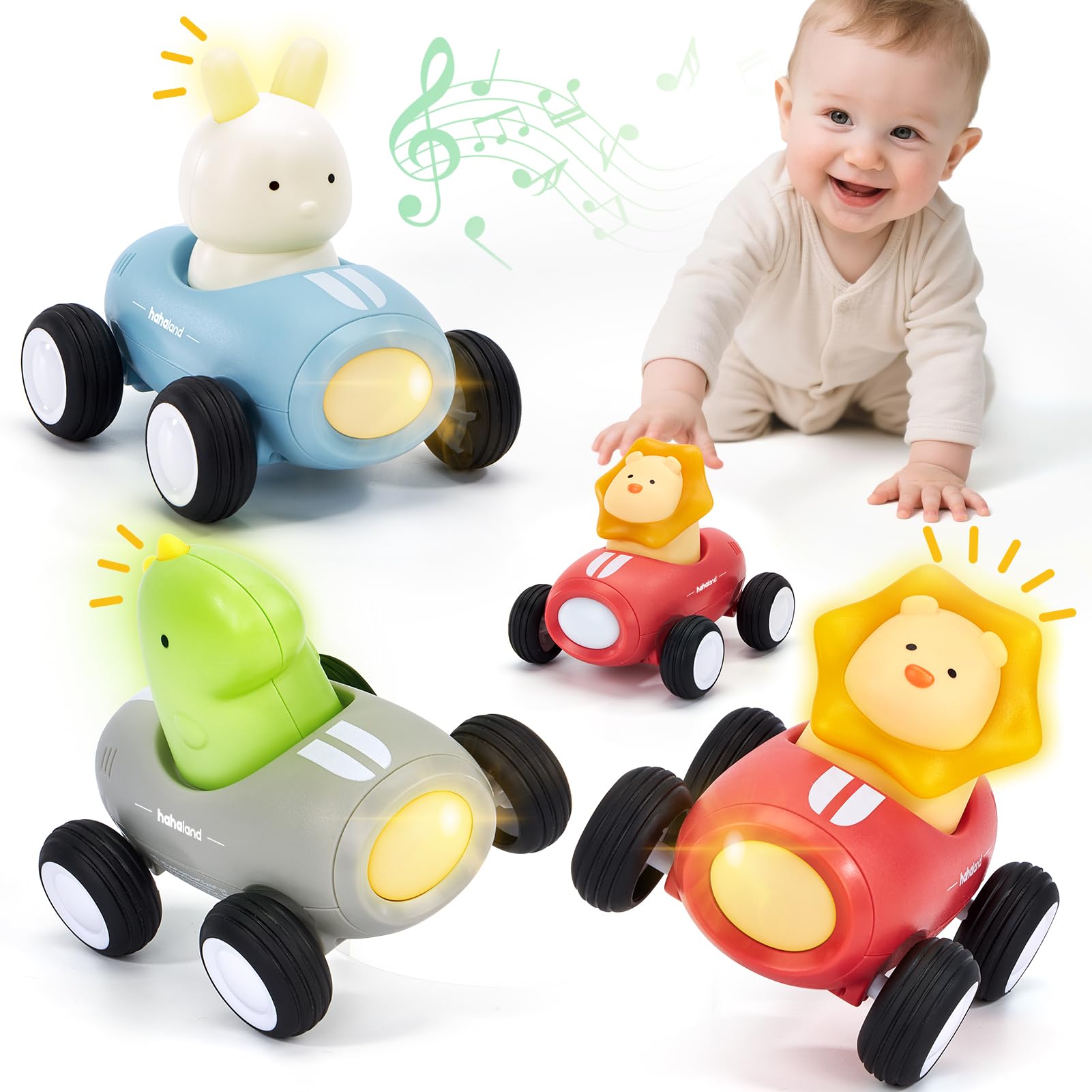 Hahaland push go car with lion enhances early animal recognition and pretend play