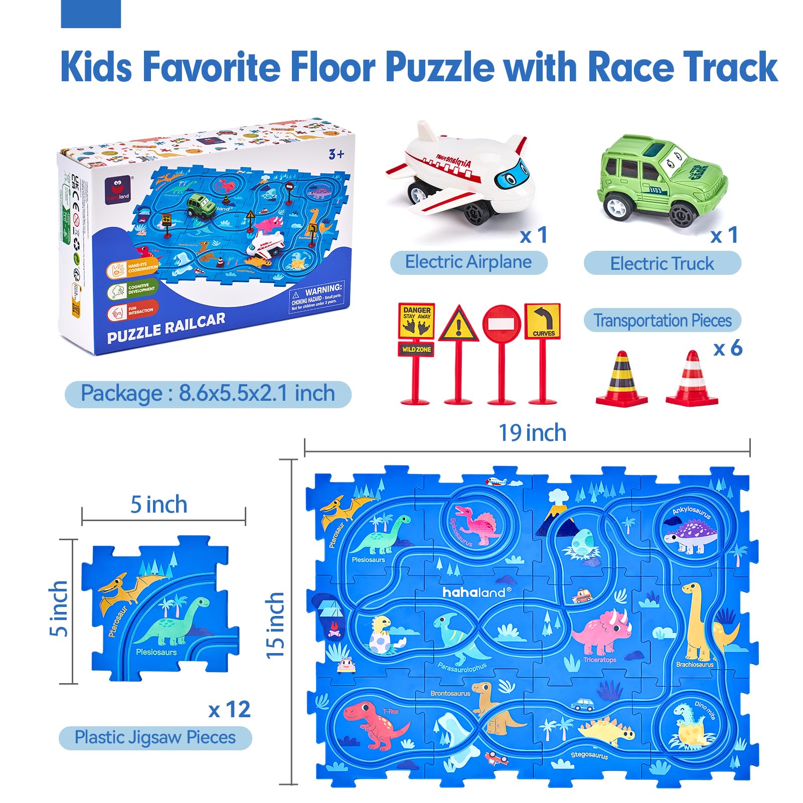 Hahaland Puzzle Racer portable storage helps tidy up after play
