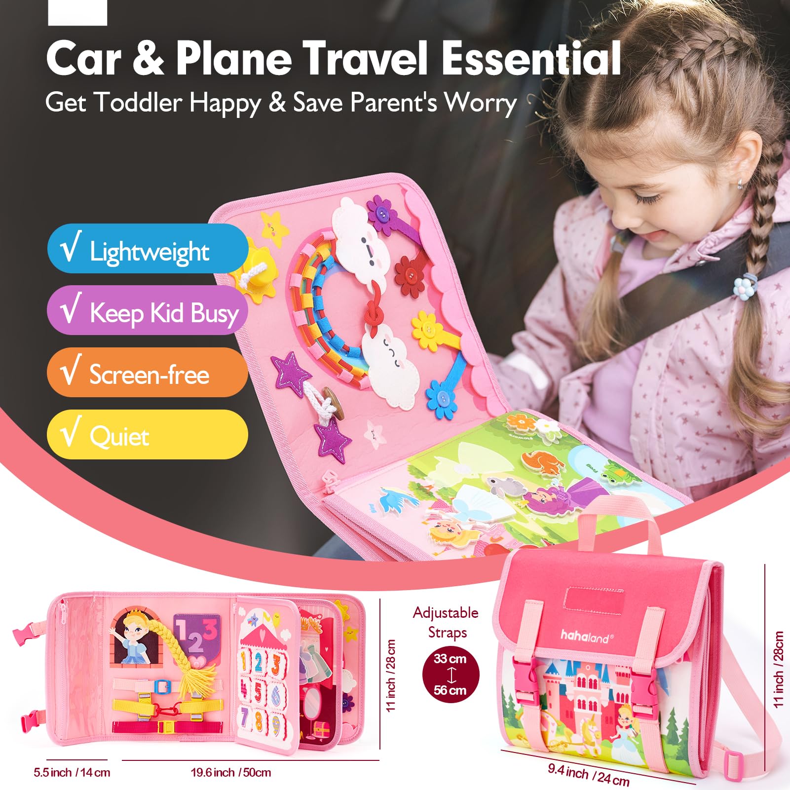 hahaland safe materials felt panel highlights soft, durable construction for little hands.