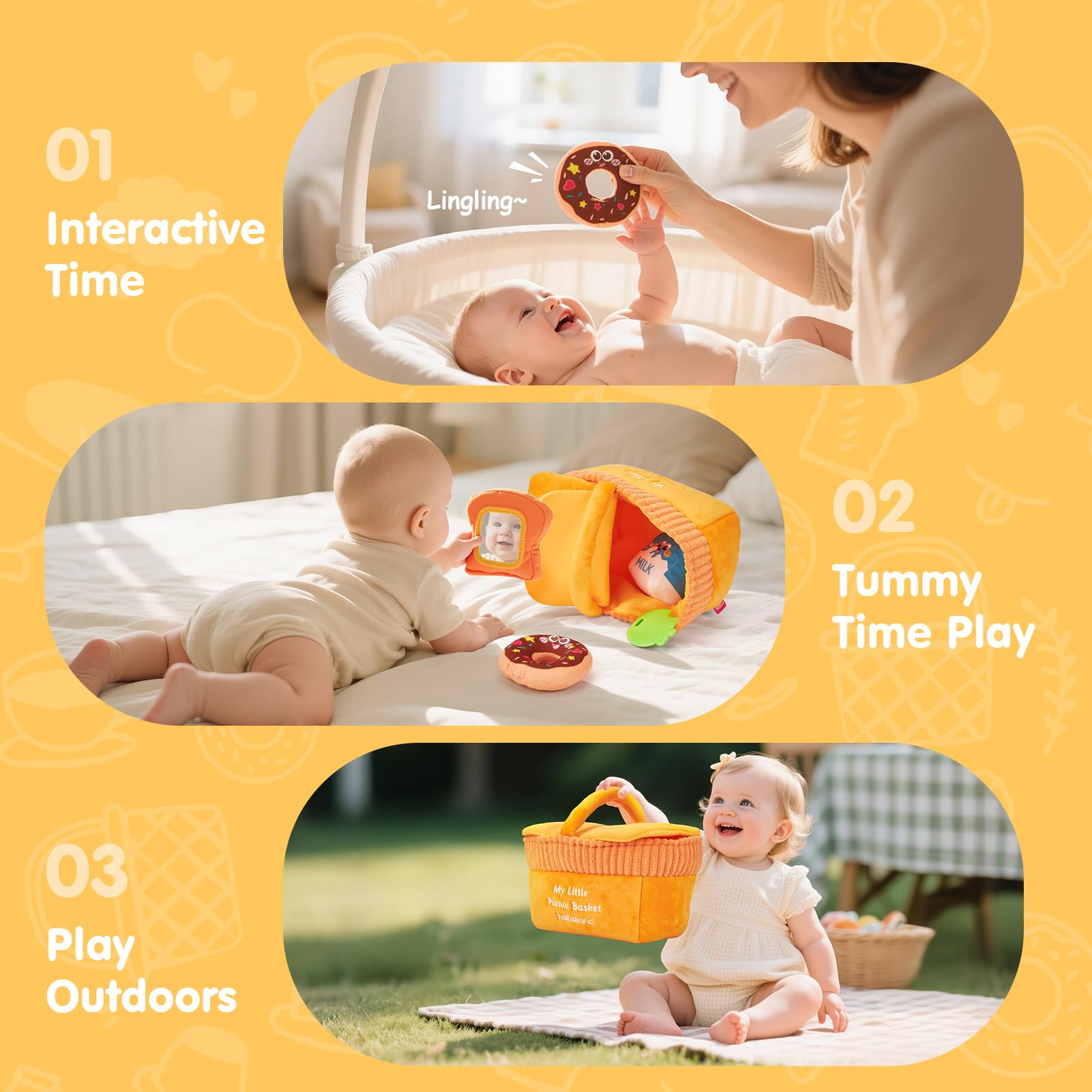 Hahaland squeaky milk toy offers gentle sound to engage baby during play