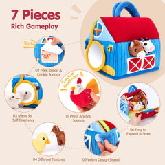 Hahaland Surprise Barn play mat setup for animal matching and discovery