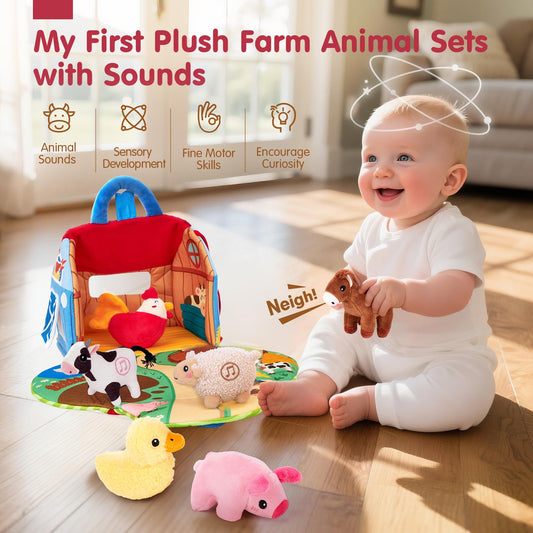 Hahaland Surprise Barn: six talking farm friends with gentle sounds for sensory learning