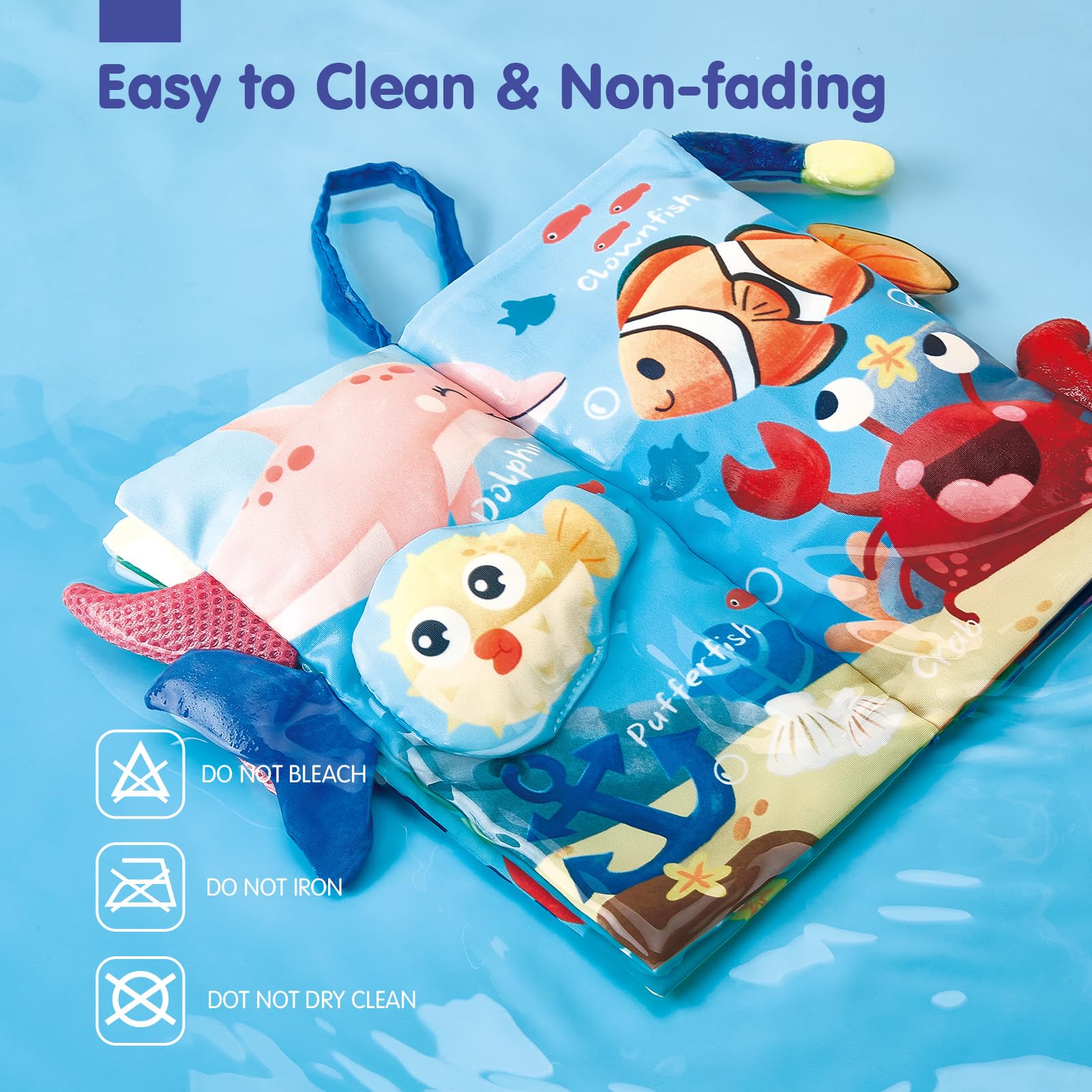 Hahaland lightweight fabric is easy to clean after drool-filled playtime.