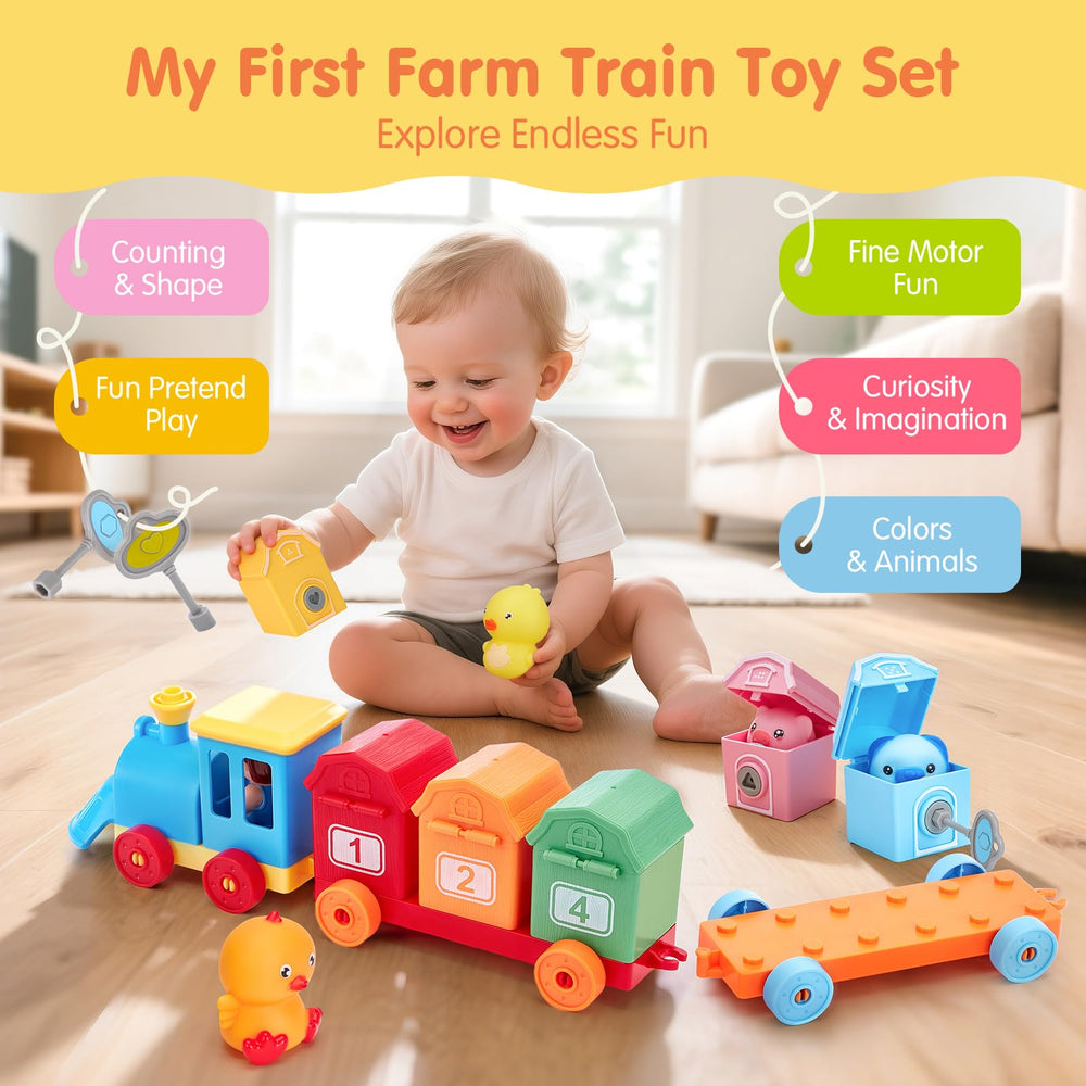 Hahaland farm train animals invite pretend play and storytelling