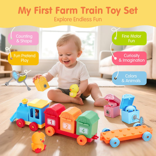 Hahaland farm train animals invite pretend play and storytelling