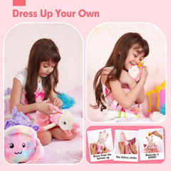 Hahaland unicorn doll in a playful, portable scene.