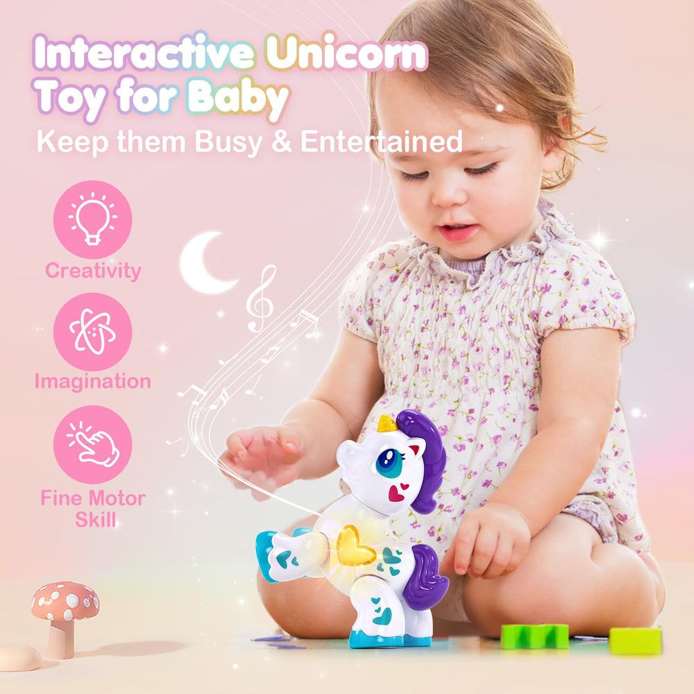 Hahaland unicorn toddler-friendly easy grip design supports travel-friendly play.