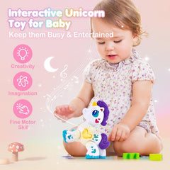 Hahaland unicorn toddler-friendly easy grip design supports travel-friendly play.