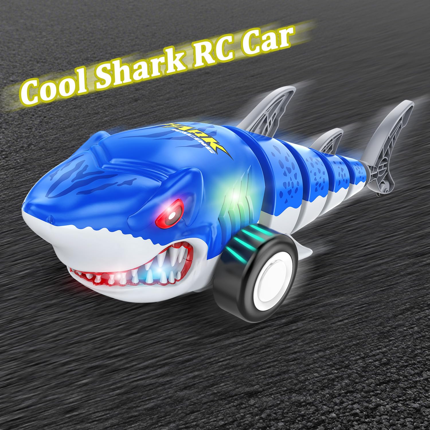 HAHAone RC Shark Car rechargeable battery provides over 60 minutes of play