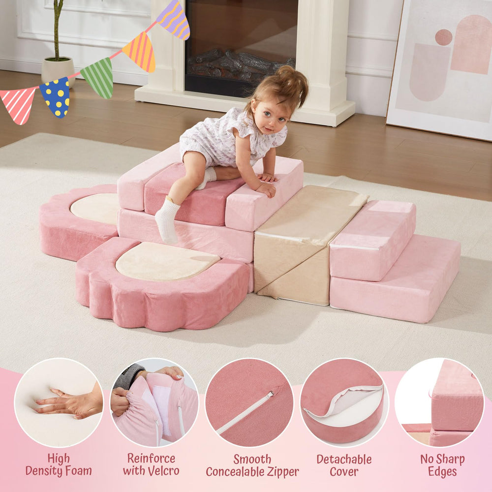 HAHASOLE easy-clean machine washable foam blocks for quick cleanup.