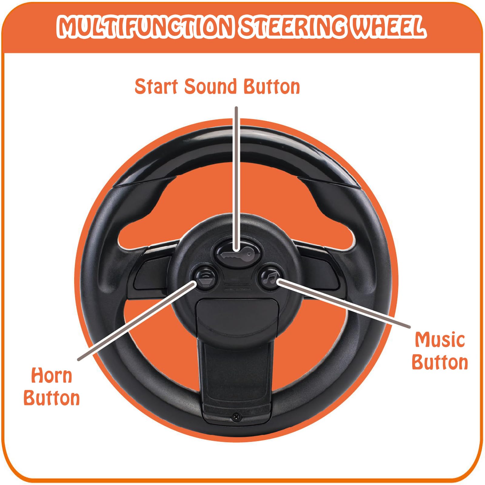 HAHONIA push car with steering wheel for safe, fun steering practice