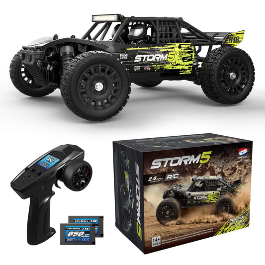 HAIBOXING 1:18 Desert Off-Road Truck front view shows a rugged chassis for outdoor driving