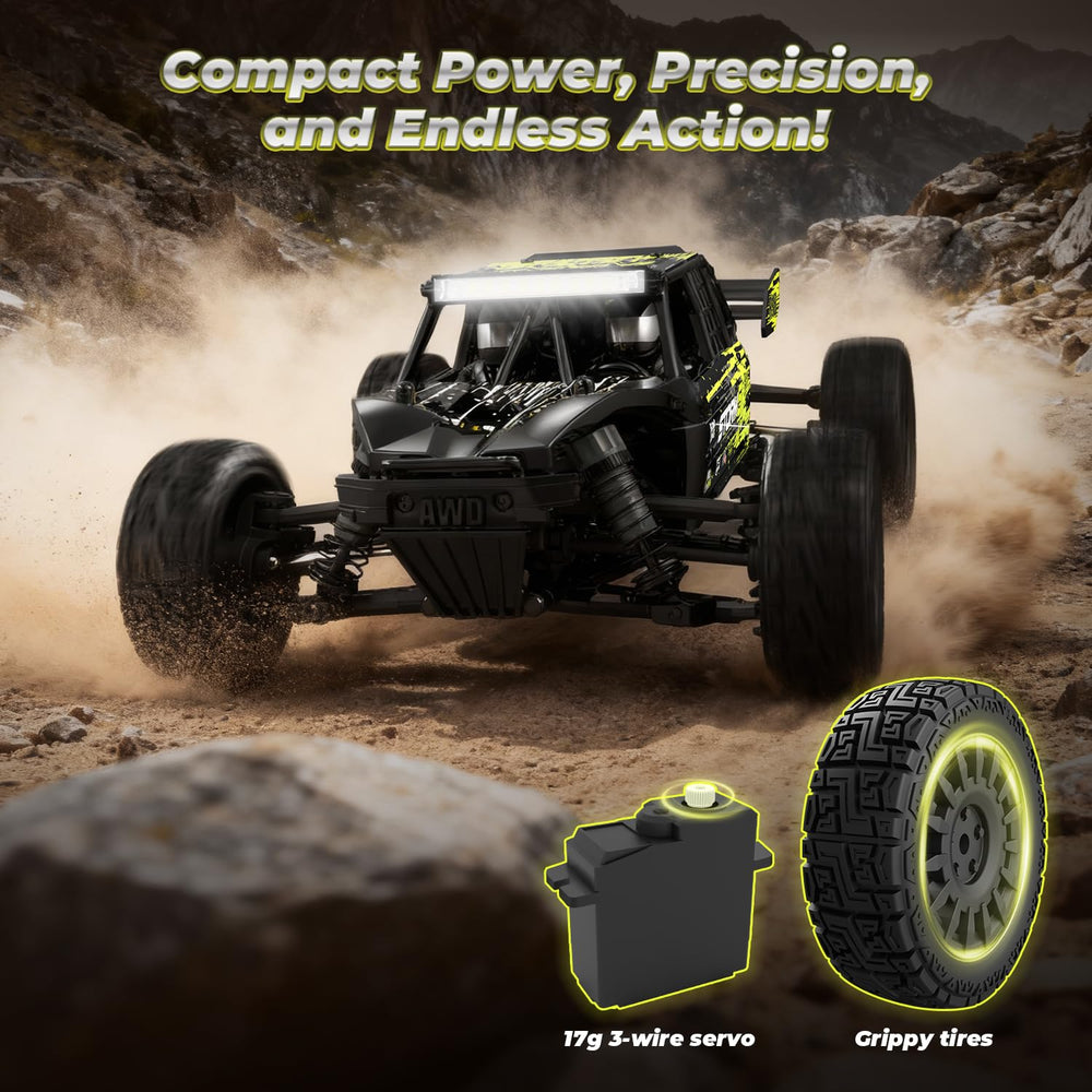 HAIBOXING 1:18 Desert Off-Road Truck rear view highlights sturdy build for tough terrain