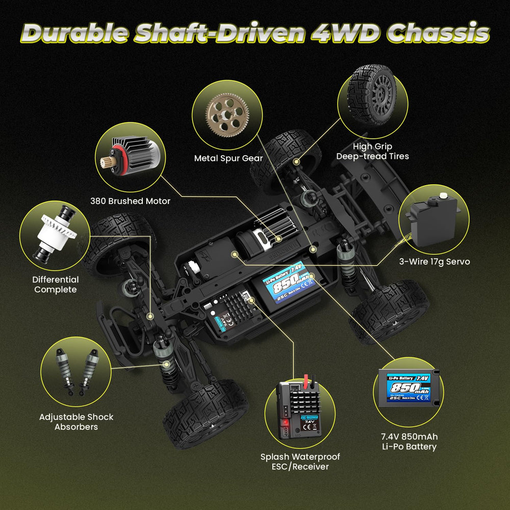 HAIBOXING 1:18 Desert Off-Road Truck side profile emphasizes 4WD versatility