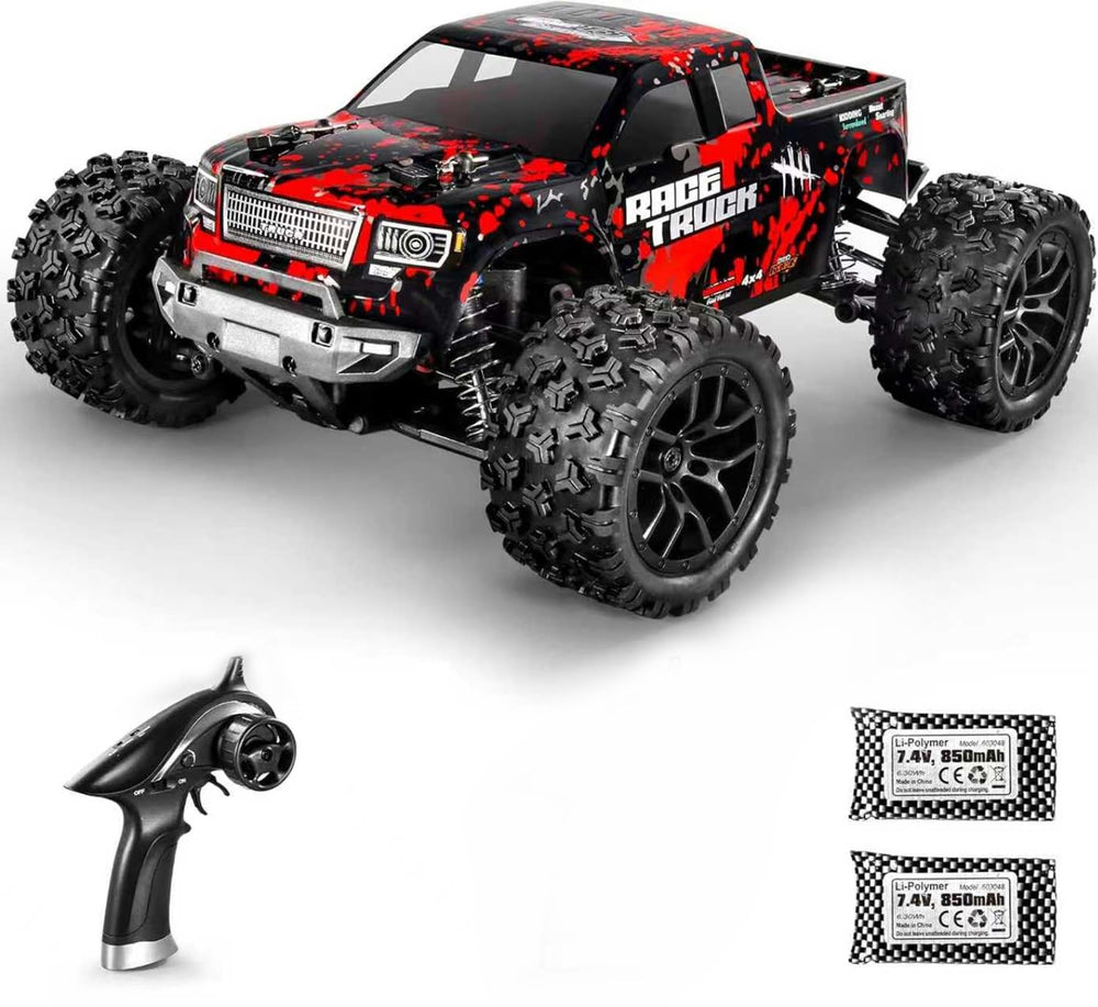 HAIBOXING 1:18 all-terrain RC car front view showing speed-ready chassis