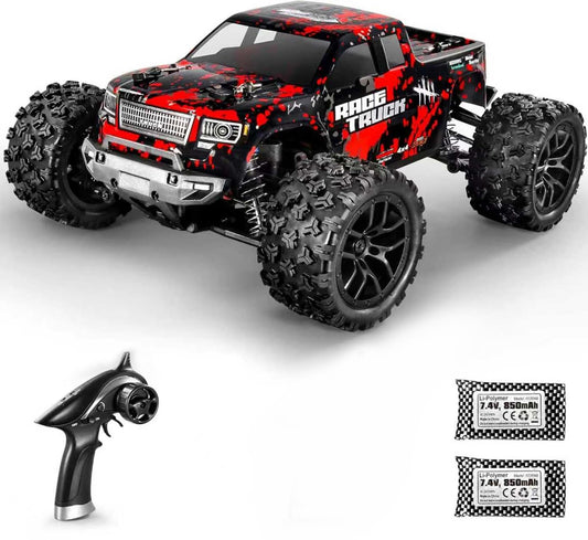 HAIBOXING 1:18 all-terrain RC car front view showing speed-ready chassis