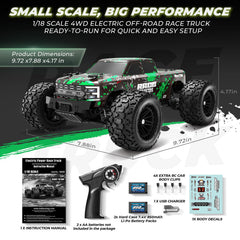 HAIBOXING 1:18 RC truck dual Li-Po batteries enable longer play sessions.