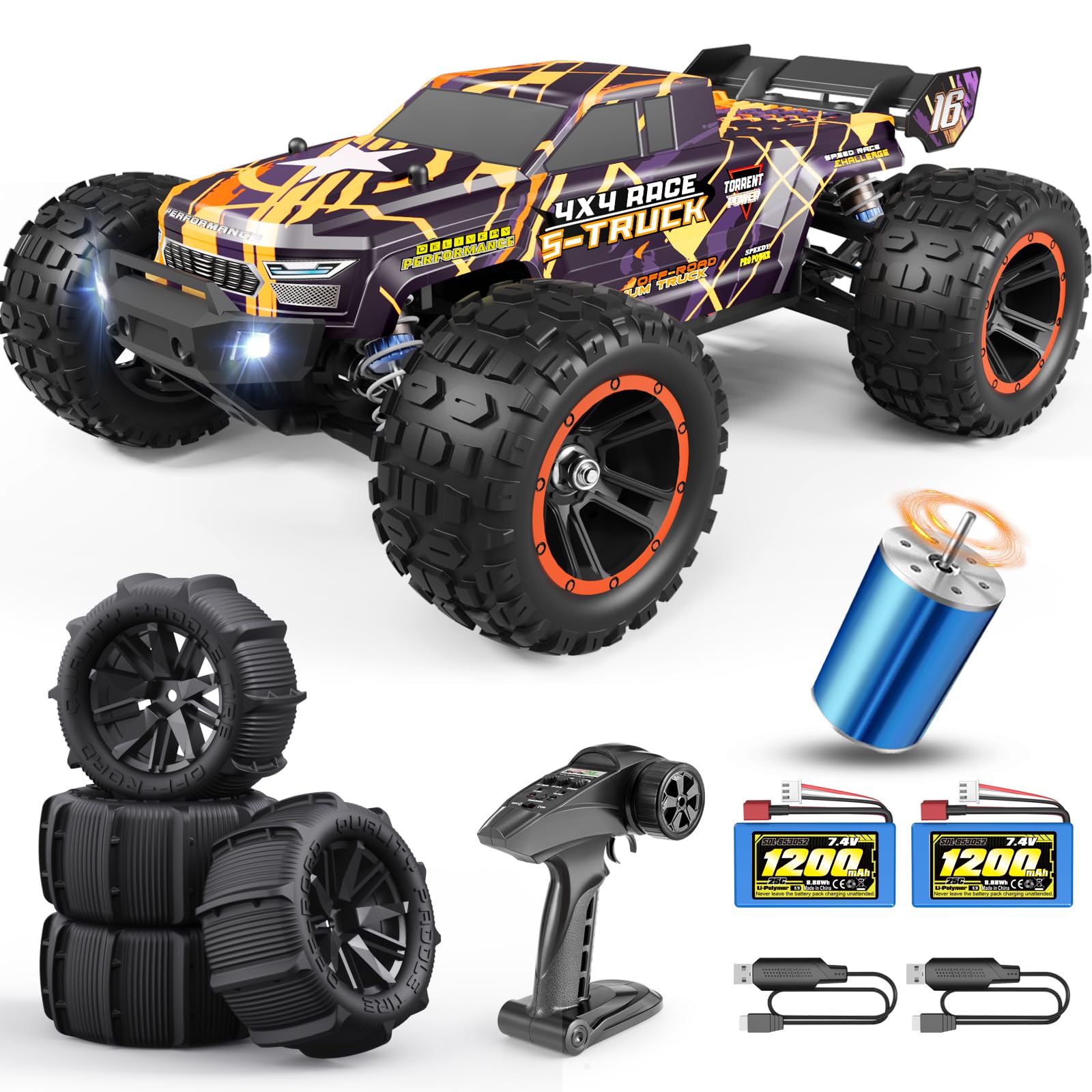 HAIBOXING 16890A brushless motor powering fast off-road speed