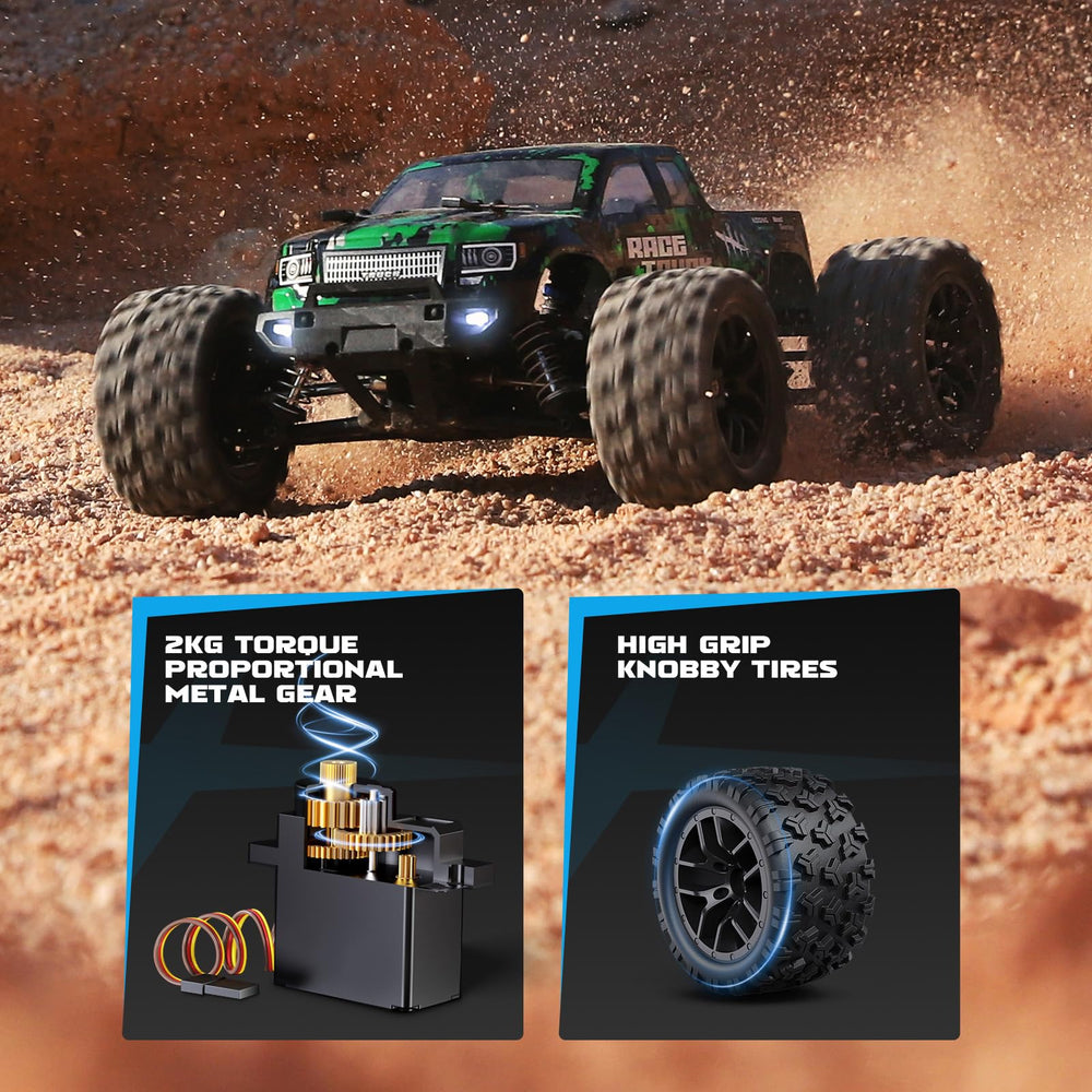HAIBOXING 18859 side profile emphasizing four-wheel drive capability for off-road adventures.