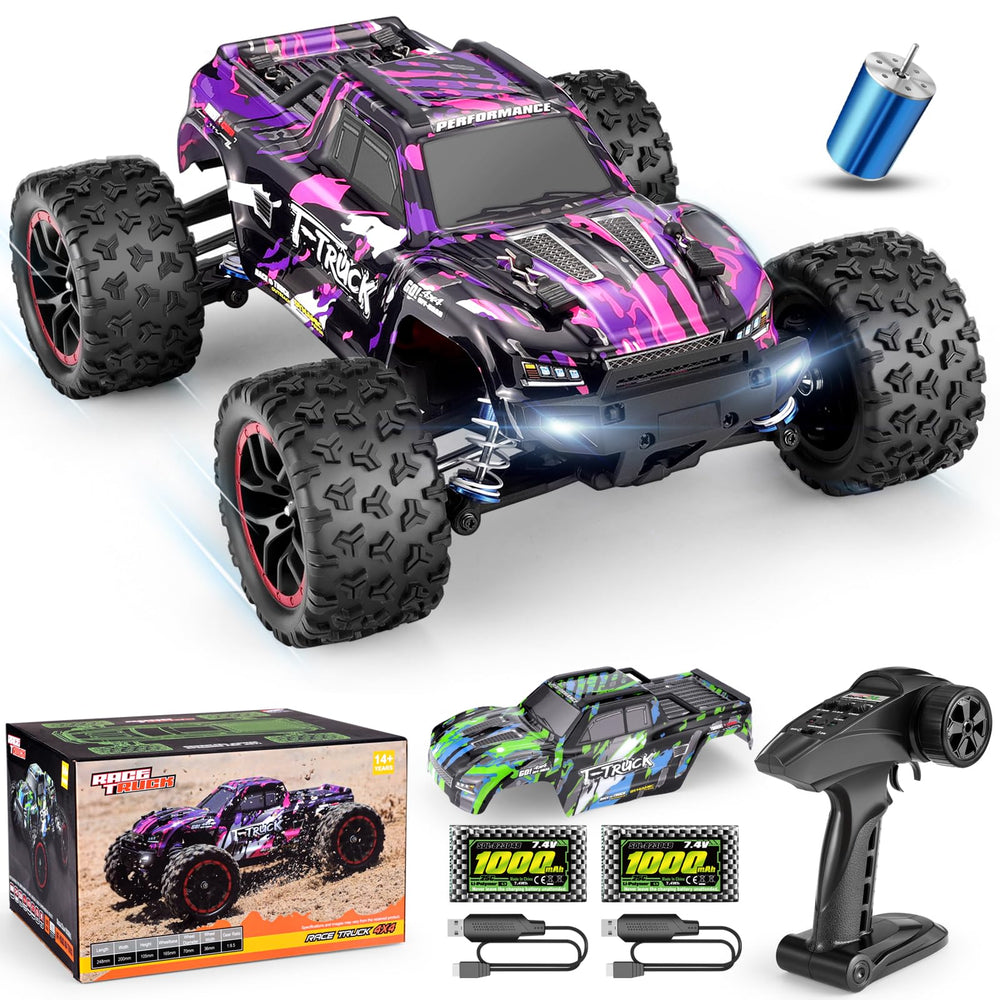 HAIBOXING 18859A brushless 4WD RC car front view for high-speed off-road fun.