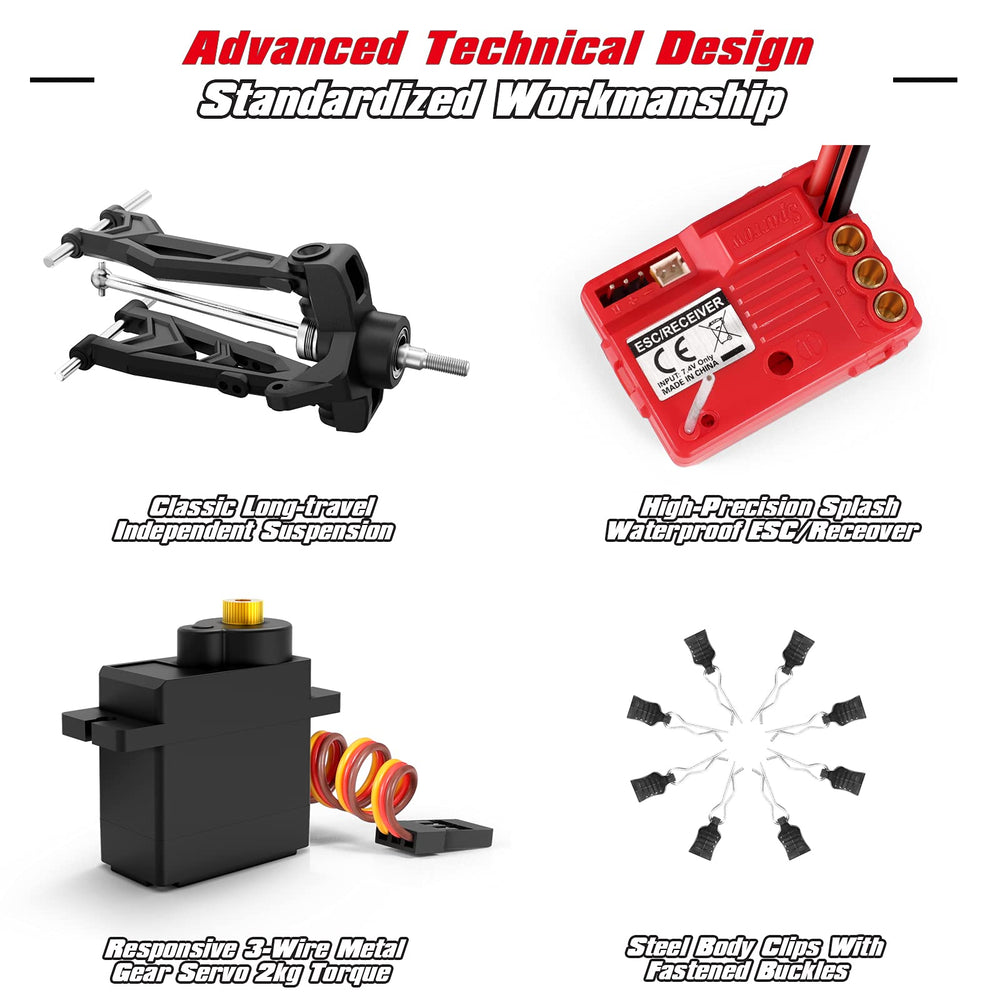 HAIBOXING 18859A full metal gears emphasize durability and reliable steering.