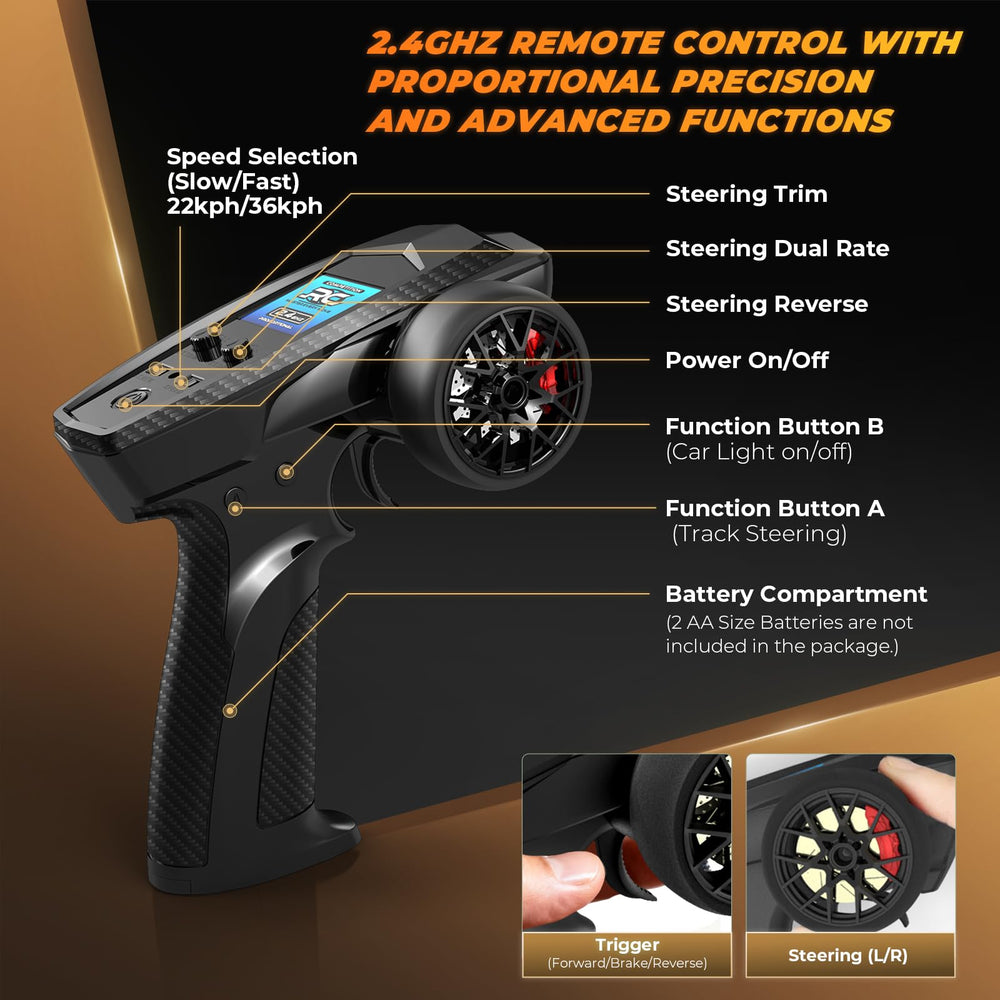 HAIBOXING 18859E 4WD chassis detail emphasizes durability during high speed landings