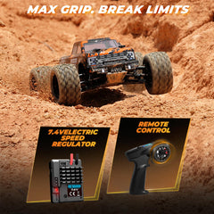 HAIBOXING 18859E side view highlighting the 4WD chassis and frame durability