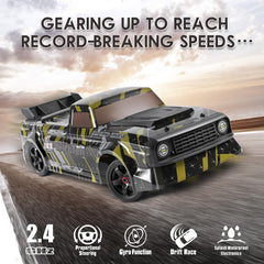 HAIBOXING 2196 drift car side shot showing compact form and stability