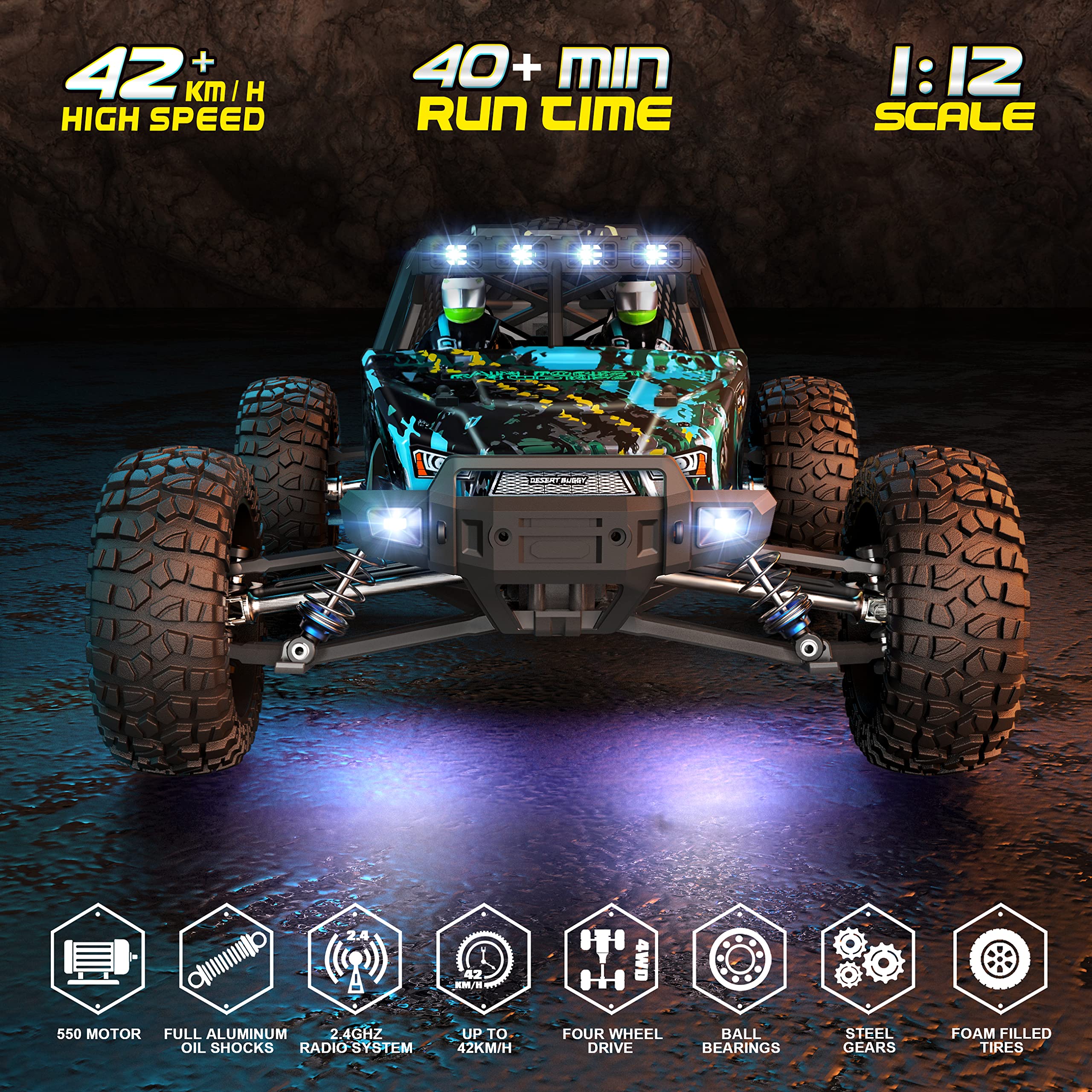 HAIBOXING 2995 under-chassis view highlights durable 4x4 drivetrain