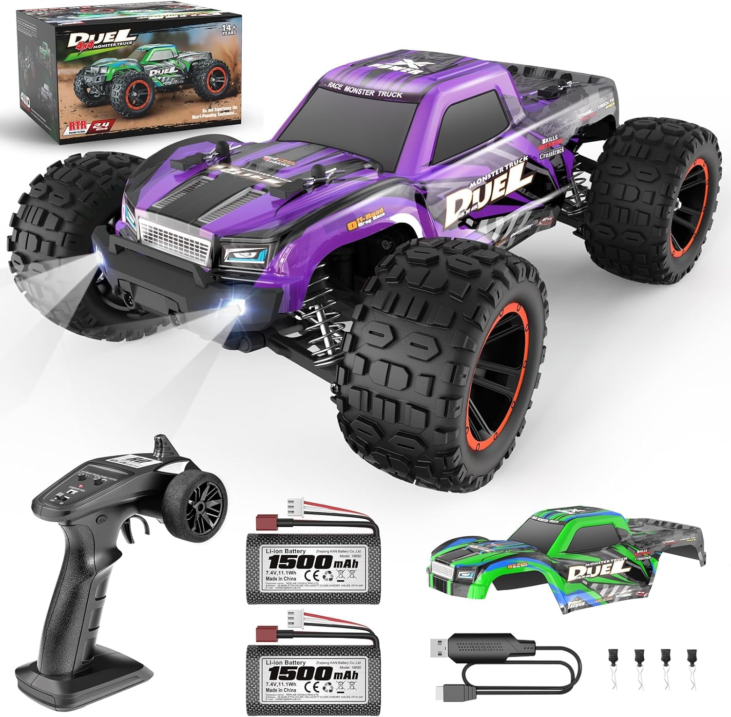 HAIBOXING HBX2105 front view showcases rugged chassis for off-road adventures.
