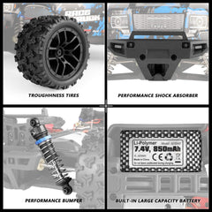 HAIBOXING Rampage all-terrain tires provide strong grip across surfaces.