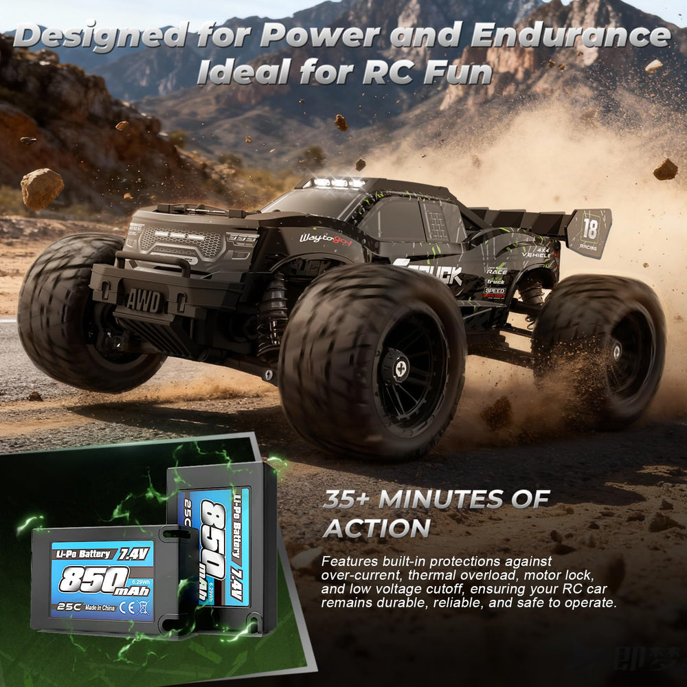 HAIBOXING 18872 dual Li-Po batteries for extended runtime.