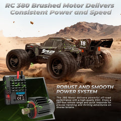 HAIBOXING 18872 2.4GHz remote for responsive, anti-jam driving.