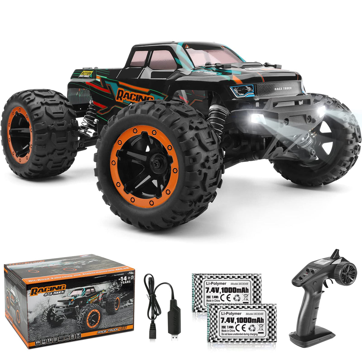 HAIBOXING 16889 front view highlights rugged 4x4 design for off-road adventures