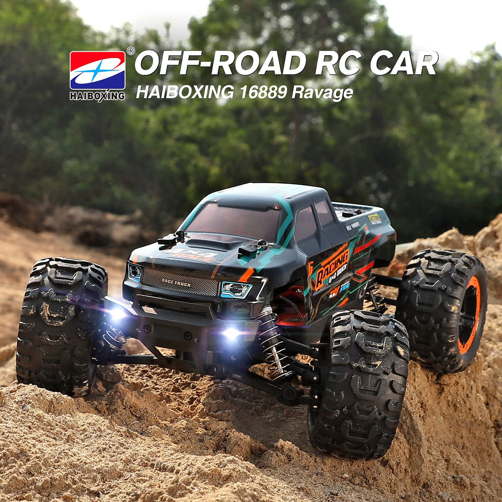 HAIBOXING 16889 side profile demonstrates stable handling on challenging terrain
