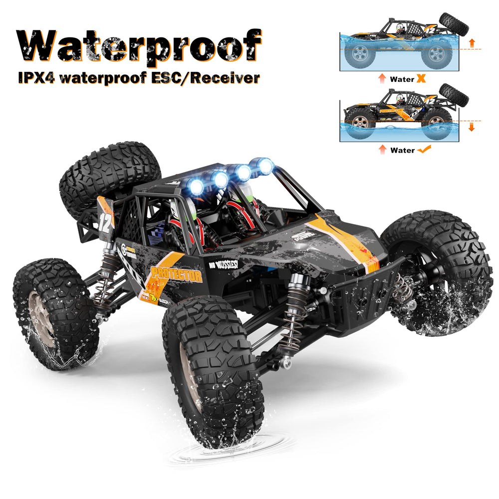 HAIBOXING RC Truck all-terrain 4WD handles sand, concrete, and grass.