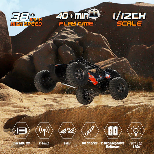 HAIBOXING RC Truck speed 38kmh across outdoors, great for thrilling rides.