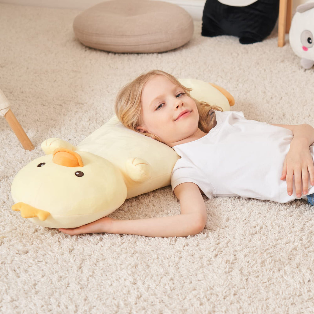 HAIJUNYA vacuum-packed pillow before fluffing shows expanding loft