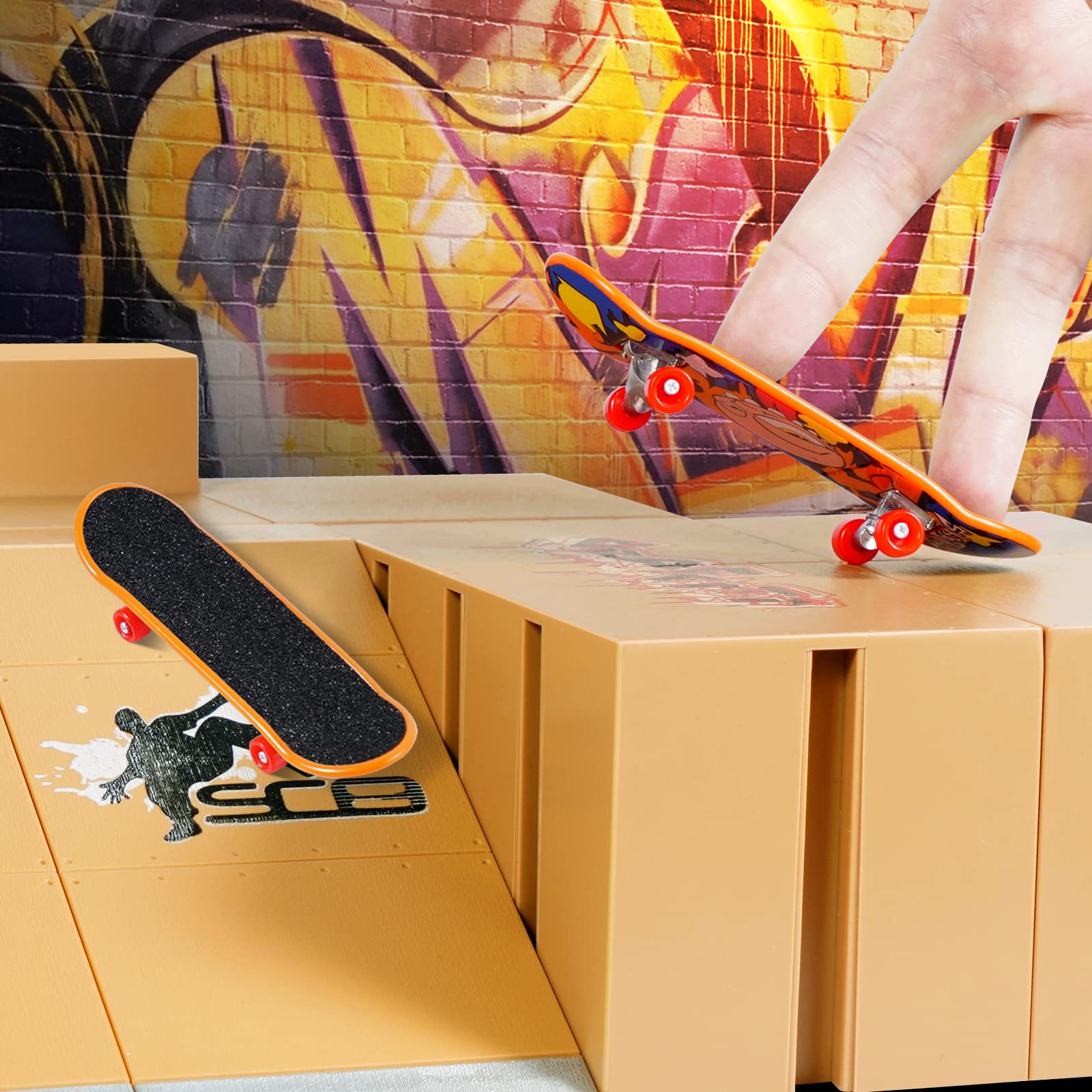 Hailey&Elijah mini finger skateboards compact design for desk or bag.