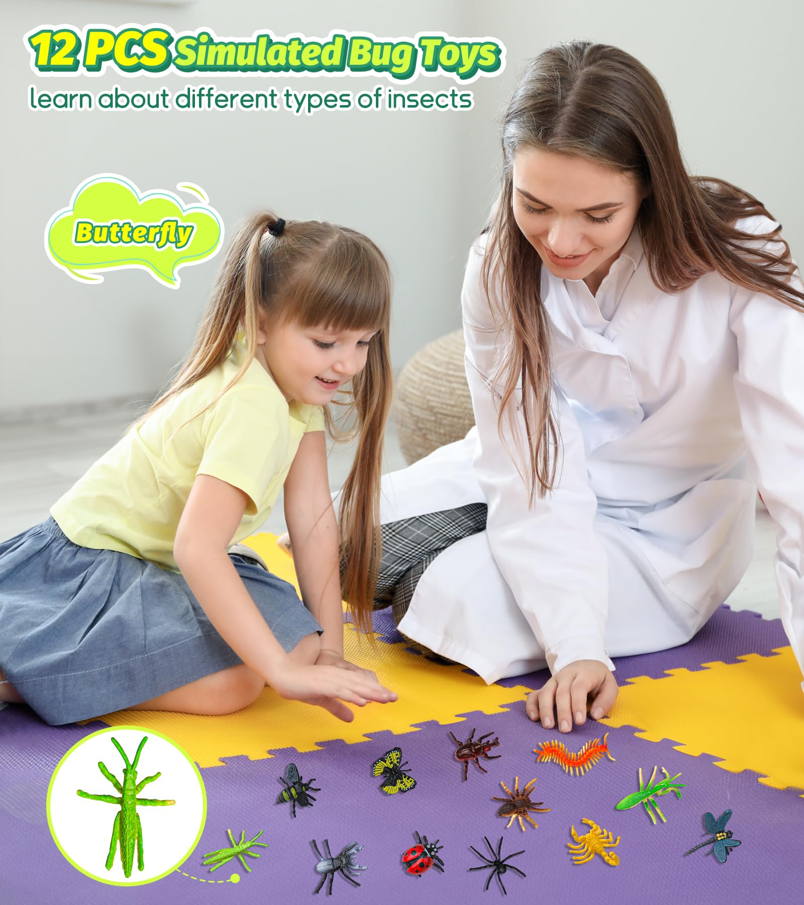 HAIMST 12-bug toys pack inspires imaginative nature play.