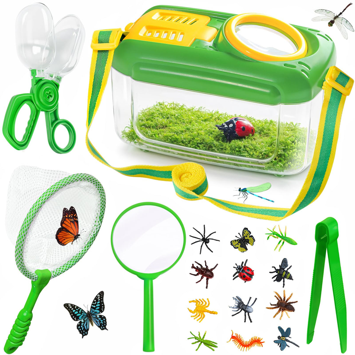 HAIMST bug catcher kit viewer magnifier for close insect inspection outdoors.