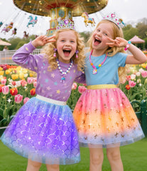 HAIMST pink gradient tutu dress with gold foil details sparks magical dress up moments