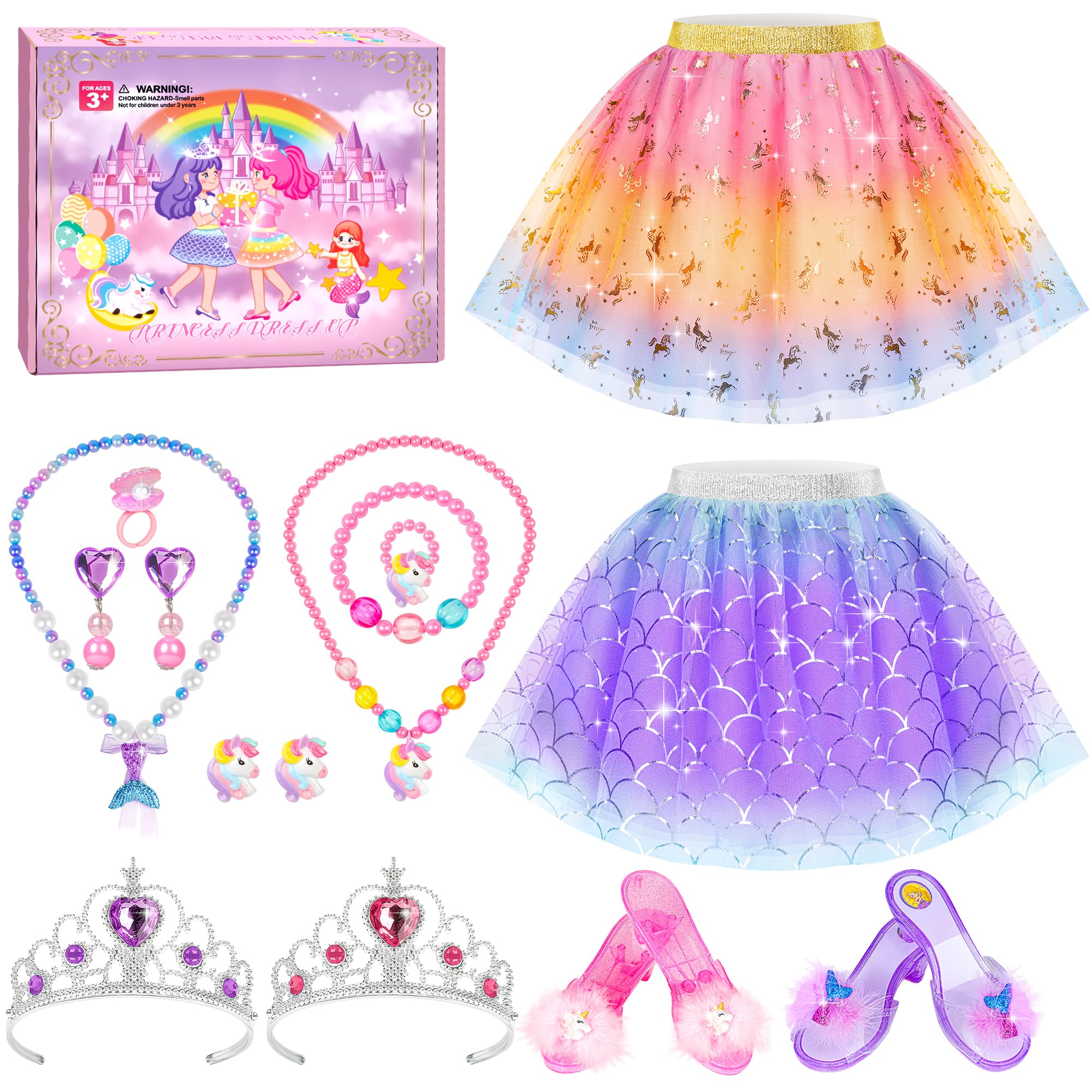HAIMST Princess Dress Up Shoes Set box and accessories for imaginative play