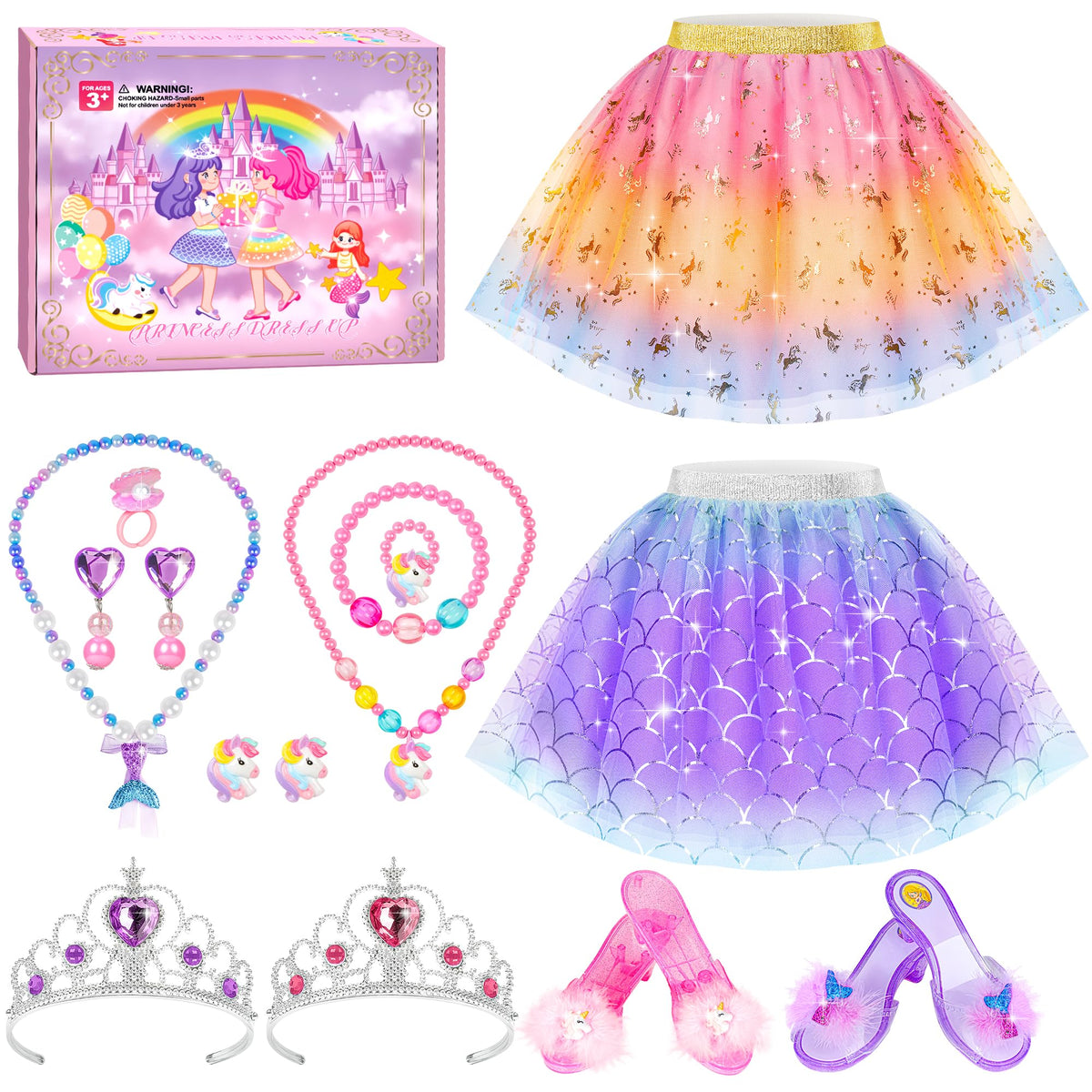 HAIMST Princess Dress Up Shoes Set box and accessories for imaginative play