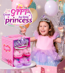 HAIMST princess tiara and shell necklace complete a glam look for pretend moments.