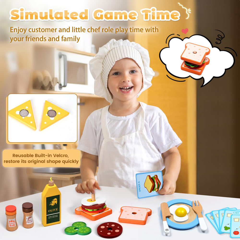 HAIMST wooden pots and pans for realistic pretend cooking