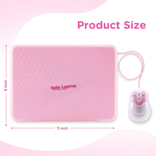 HAIOUMM Kids Laptop features ergonomic keyboard and pretend mouse for comfortable play.